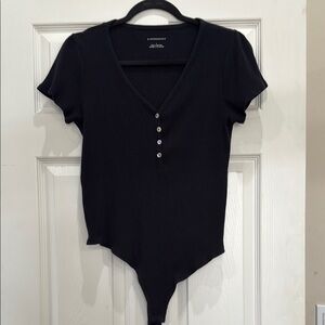 Black Button-Down Women's Top